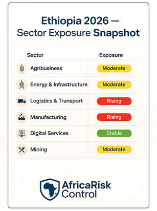 Ethiopia’s 2026 Risk Profile Requires Deeper Analysis of Sector Vulnerabilities